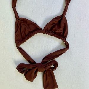 Vintage Acacia Swim Plumeria Bikini Top Merlot